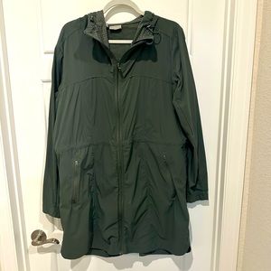 Athleta rain jacket with hood.  Worn only a couple of times.